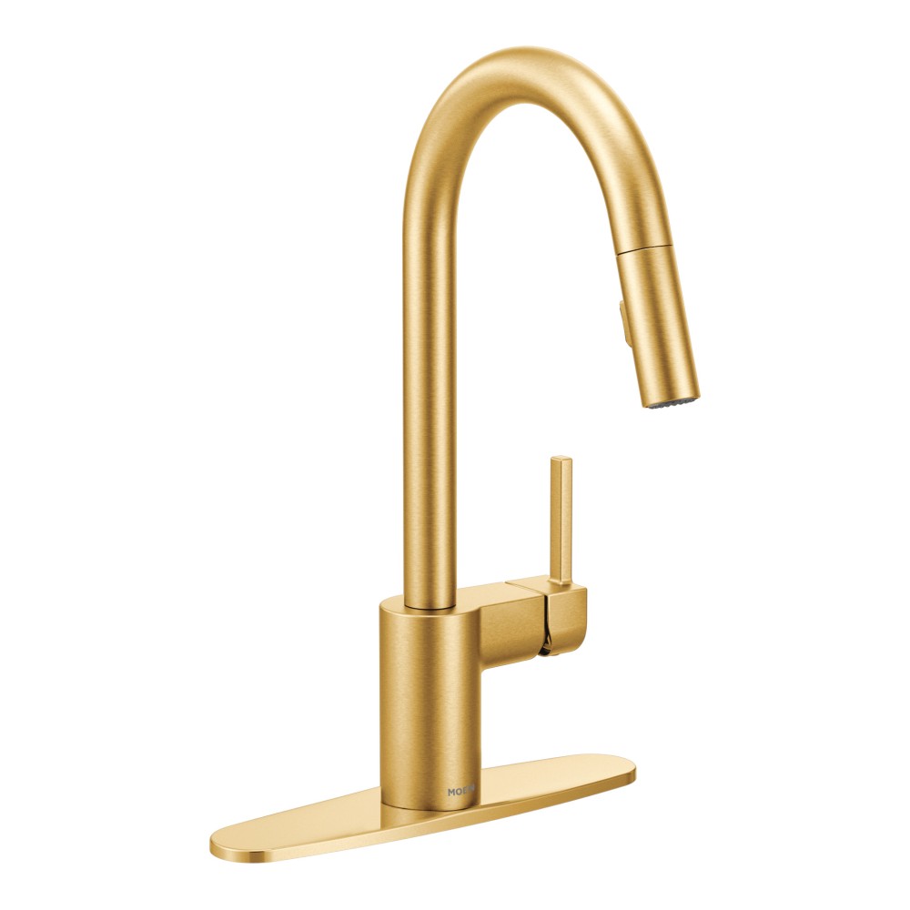Moen Align Brushed gold onehandle high arc pulldown kitchen faucet